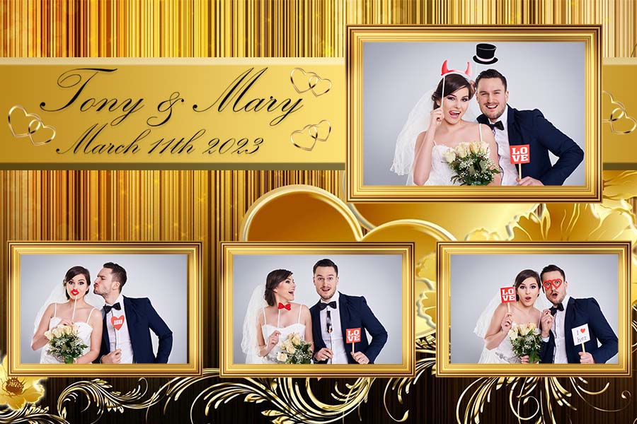 Gold Wedding Free dslrBooth Template