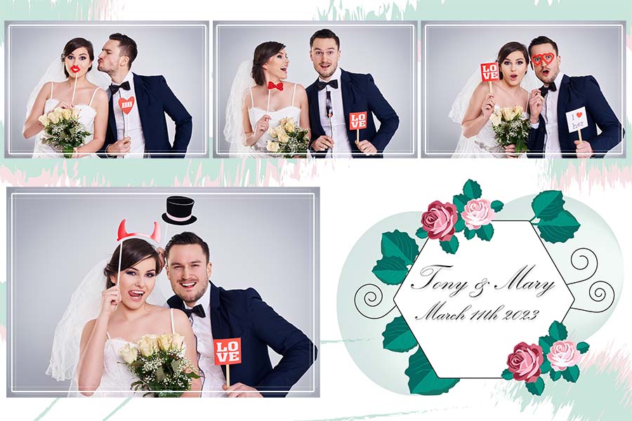 Green Wedding Free DSLRBooth Template