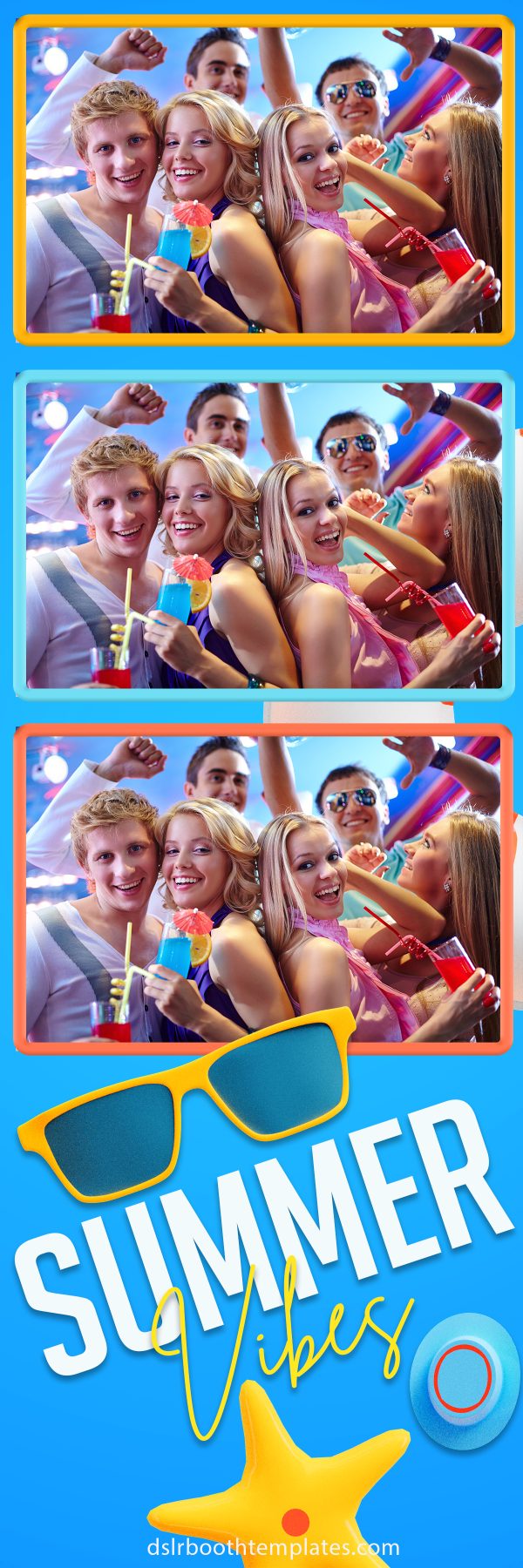 Summer Vibes 2x6 Vertical Strips dslrBooth Template - Image 2